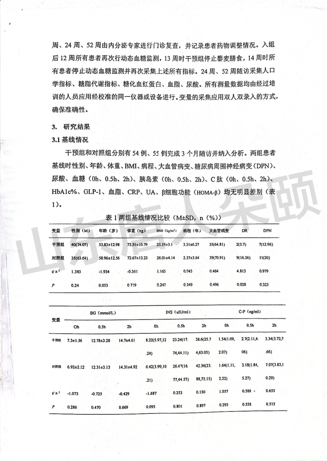 山東大學齊魯醫院臨床實驗報告